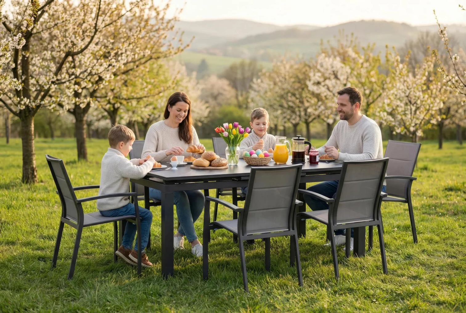 
Ensemble repas d'extérieur 7 pièces haut de gamme « Merida »