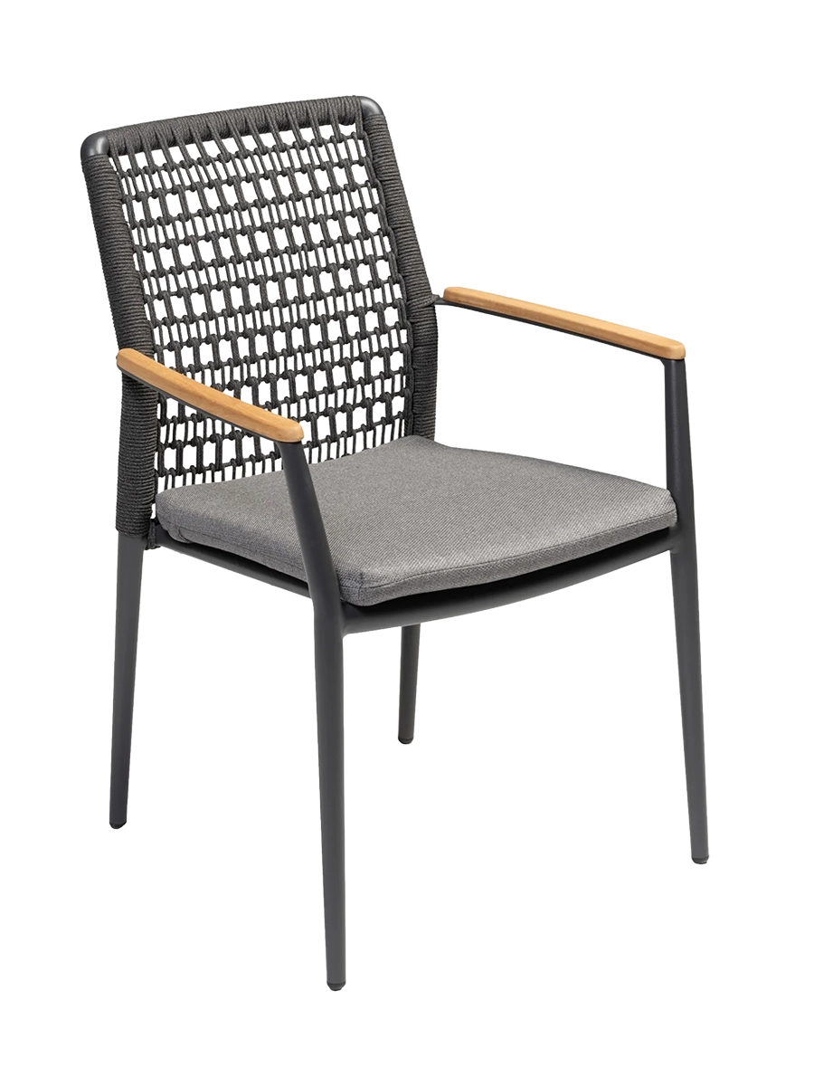 
Premium Outdoor Chair "Grenada" with Armrests - Anthracite