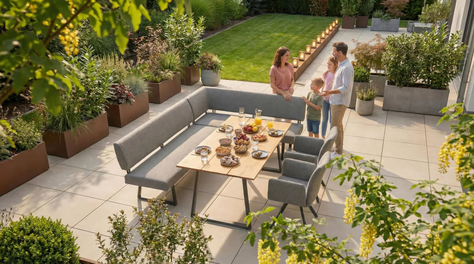 
Salon de jardin repas/détente premium « Ibiza » - Pièce d'angle gauche
