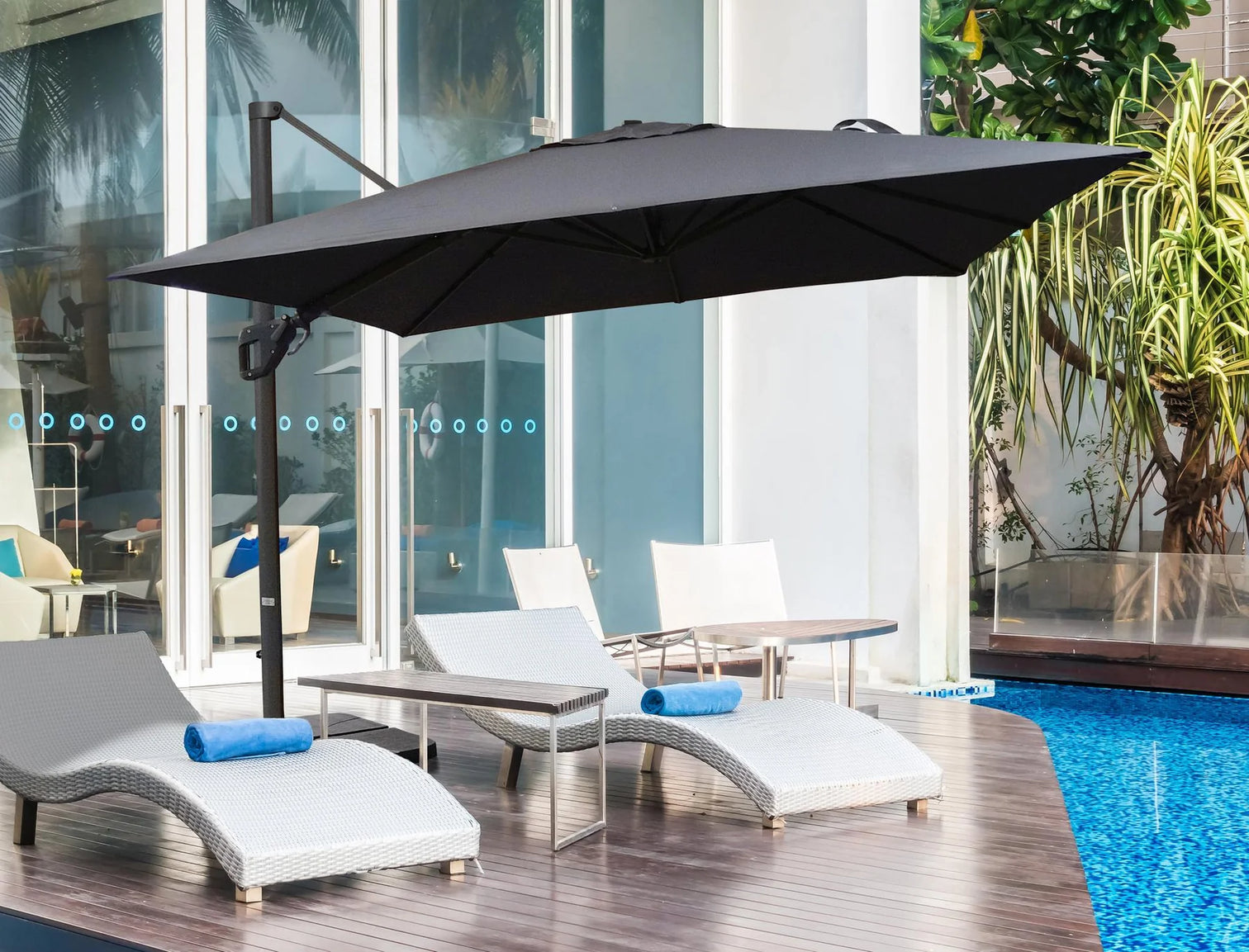 
Parasol déporté Premium 360° « Sun Star », 300 x 300 cm - Gris