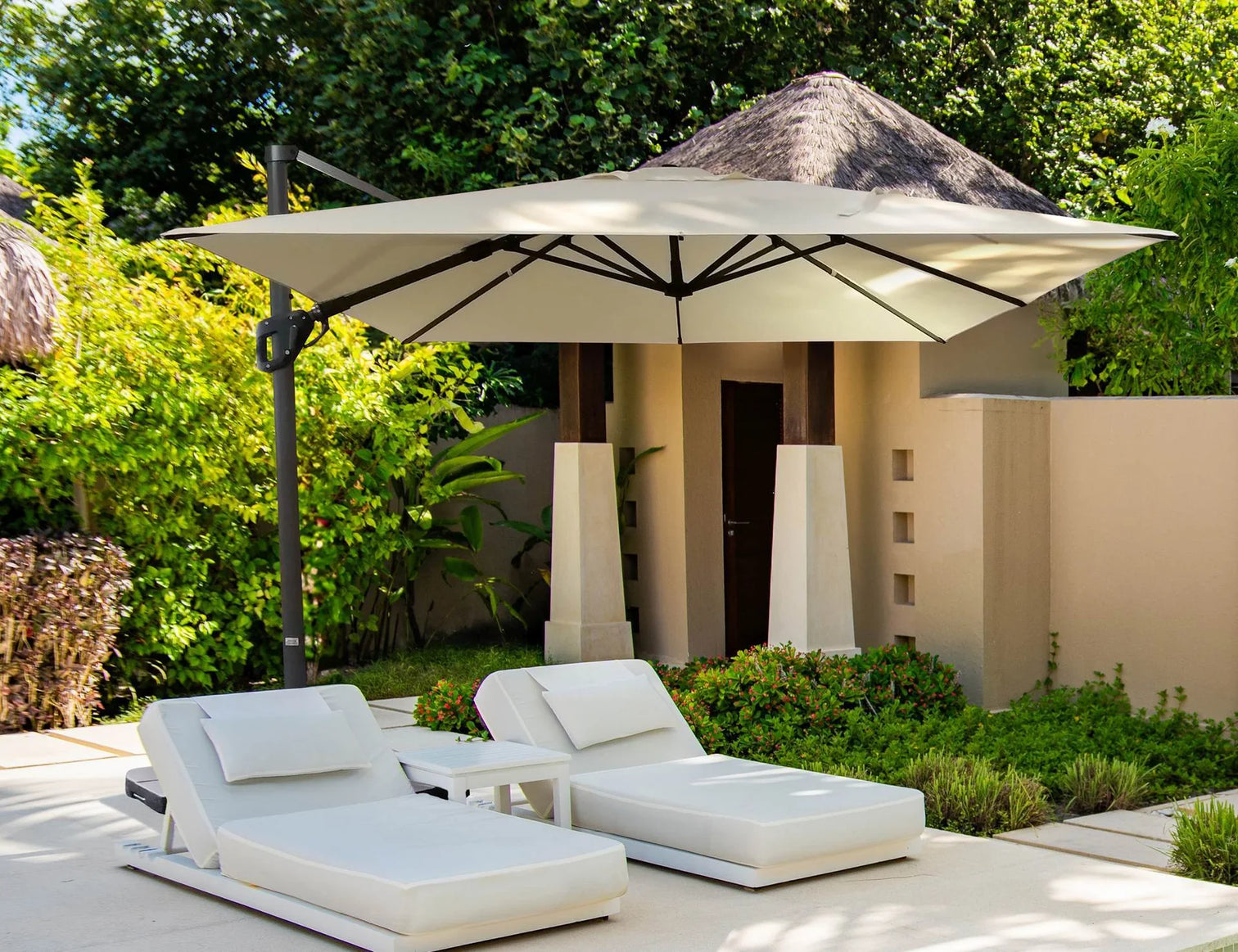 
Parasol déporté Premium 360° « Sun Star », 300 x 300 cm - Beige