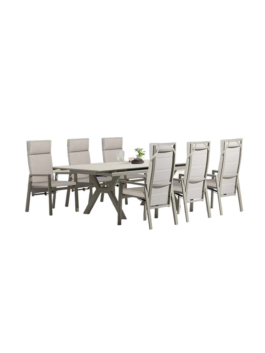 
Ensemble repas d'extérieur de qualité supérieure « Noel » 6+1 - Ivoire / Beige