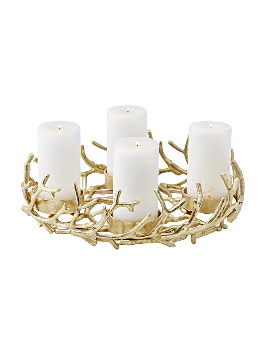 
High-quality designer Advent wreath "Porus", various sizes - Gold / Ø 44 cm