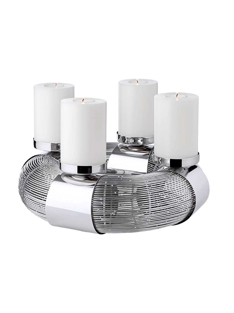 
High-quality Designer Advent Wreath "Flex" - Nickel-plated Stainless Steel