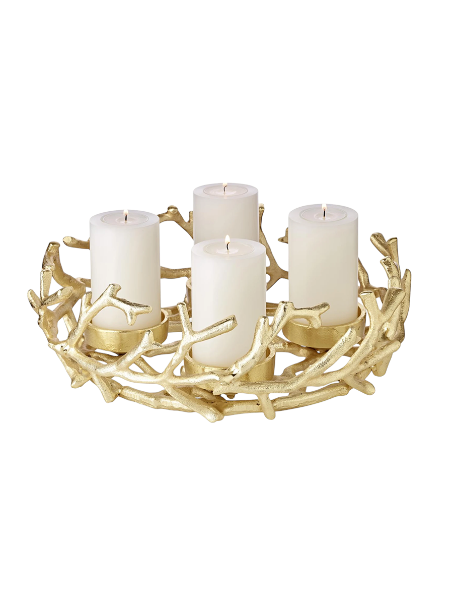 
High-quality designer Advent wreath "Porus", various sizes - Gold / 11.8 in