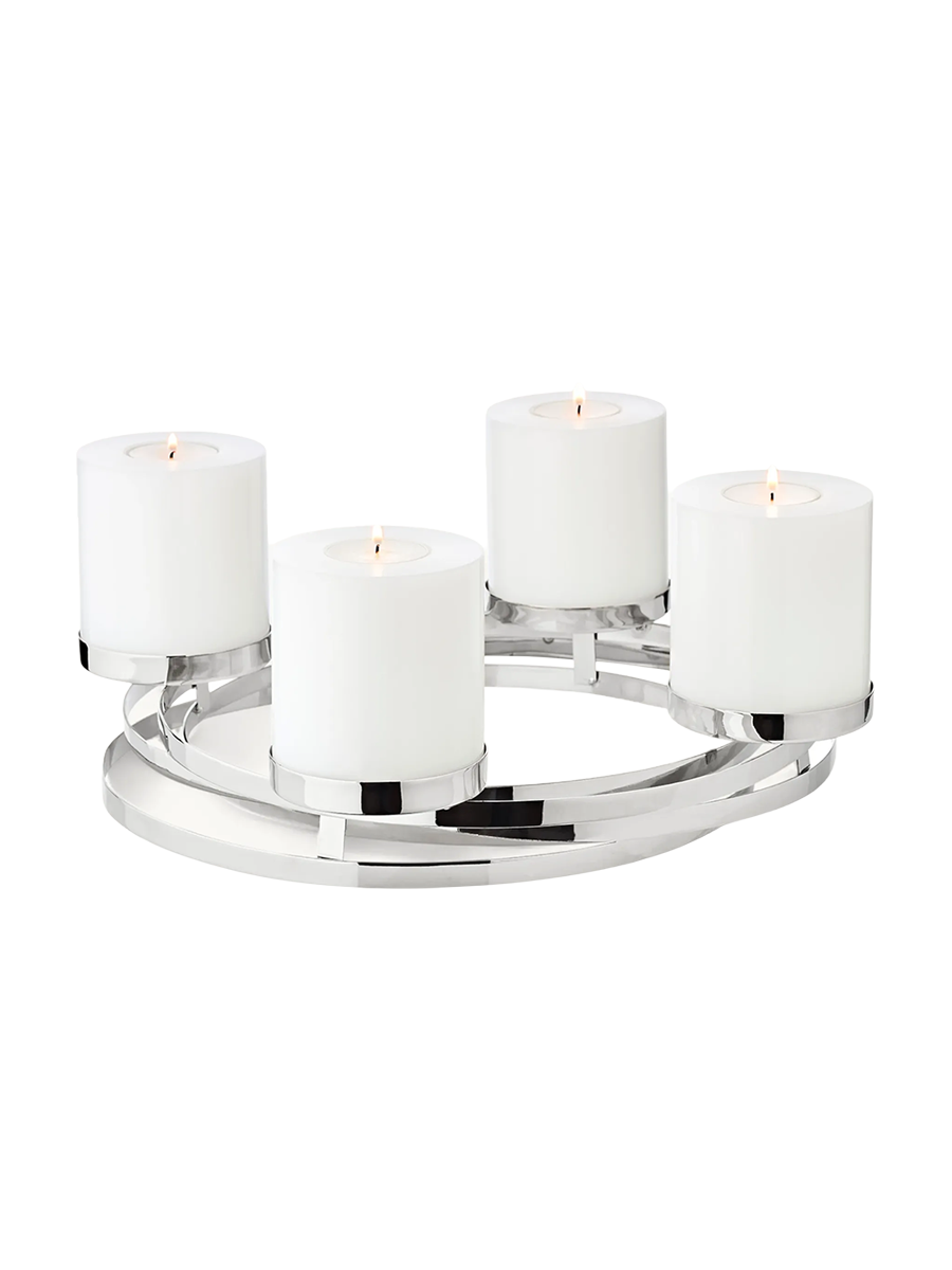 
High-Quality Designer Advent Wreath "Annabell" - Polished Nickel-Plated Stainless Steel