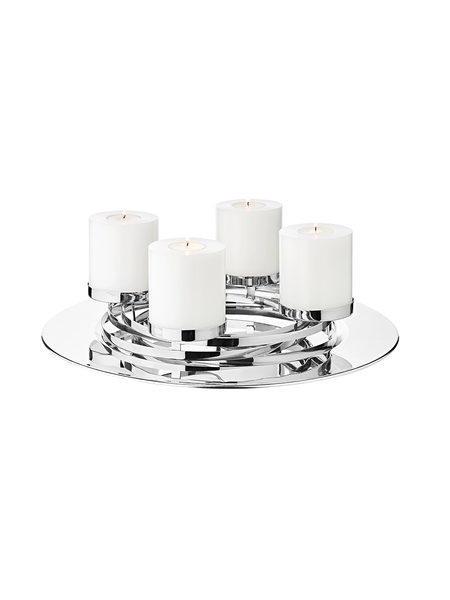 
High-quality Designer Advent Wreath "La Annabell" - Polished Nickel-Plated Stainless Steel