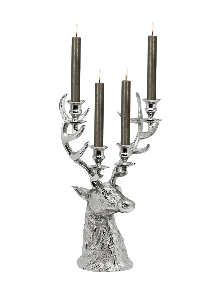
Premium Candlestick "Richard the Stag" for four taper candles - Silver