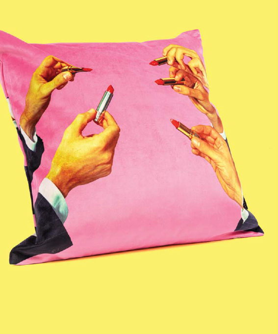 
Designer Cushion "Toiletpaper Lipstick Pink"