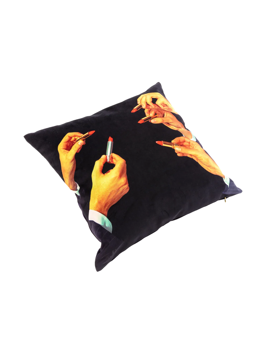 
Design Cushion "Toiletpaper Lipstick Black"