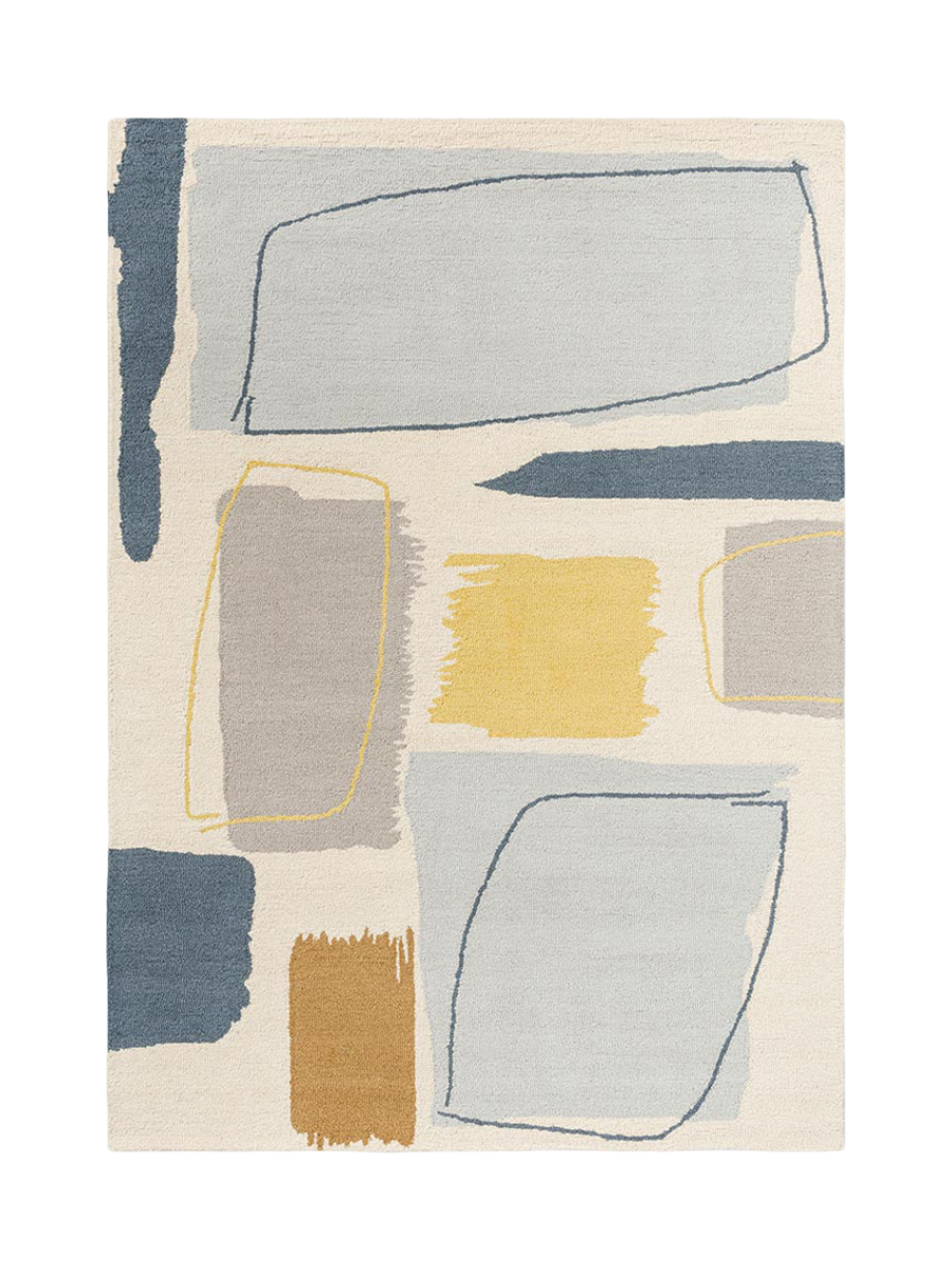 
Tapis en laine design « Composition » - tufté à la main - 160 x 230 cm / Boucle Papaye