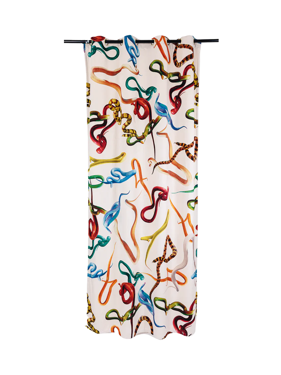 
Designer Shower Curtain "Toiletpaper Snake White"
