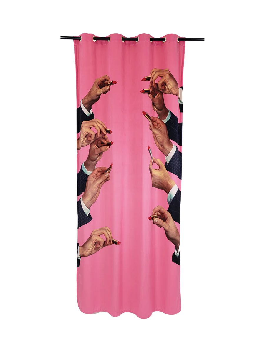 
Designer Shower Curtain "Toiletpaper Lipstick Pink"