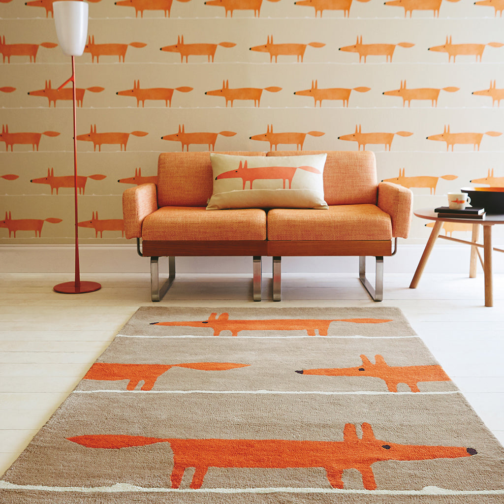 
Tapis design « Mr. Fox » – tufté à la main, 100 % pure laine vierge - 90 x 150 cm / Cannelle