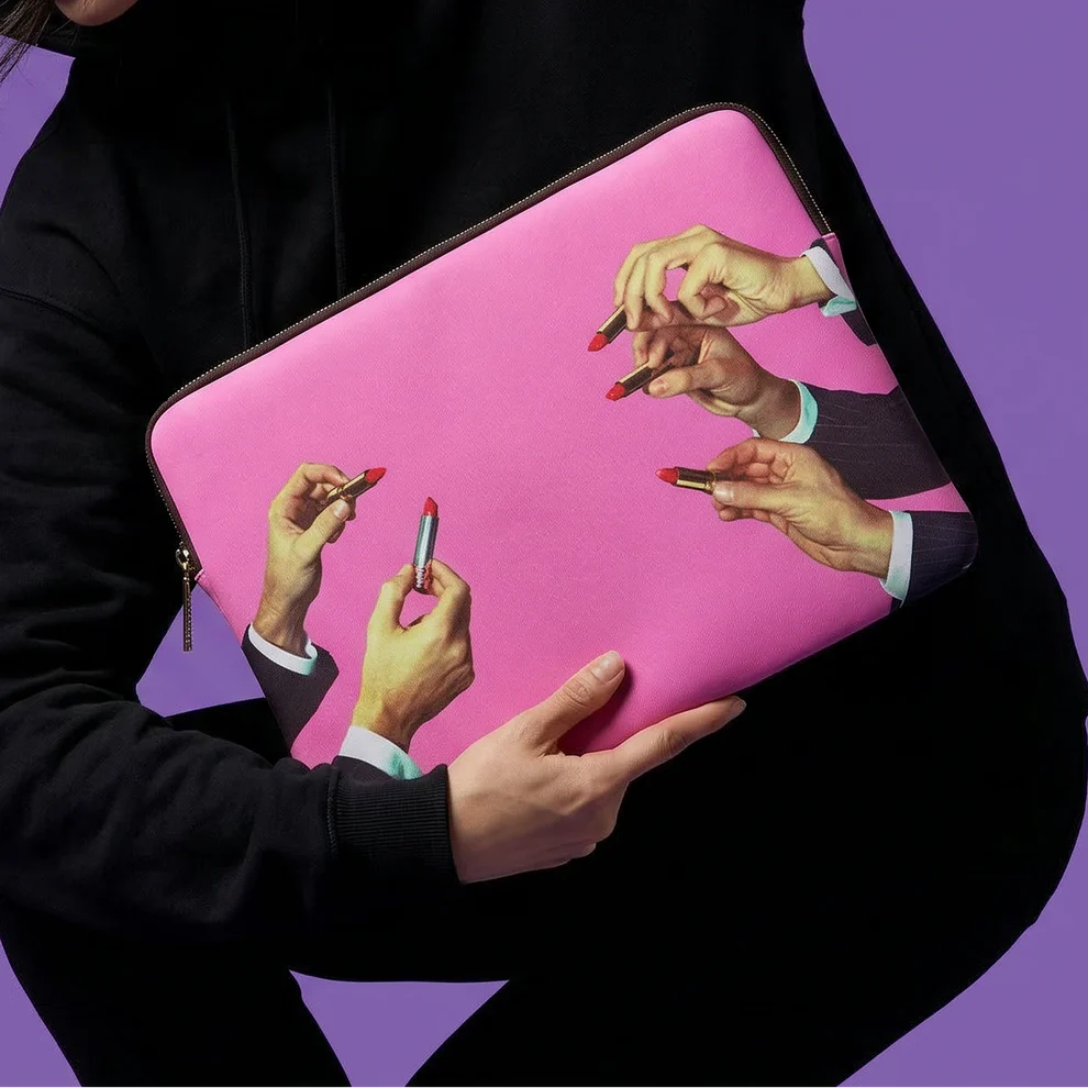 
Housse d'ordinateur portable « Toiletpaper Lipsticks Pink »