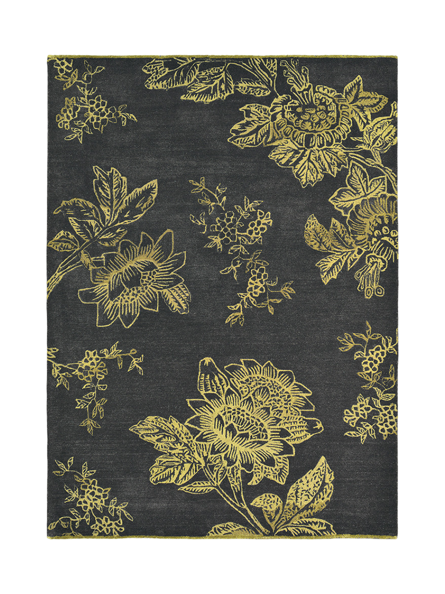 
Tapis design « Tonquin » Charcoal - tufté à la main, en 79 % pure laine vierge - 120 x 180 cm / Charbon de bois