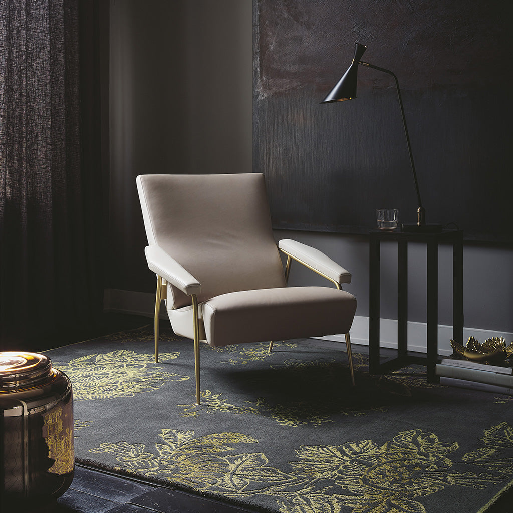
Tapis design « Tonquin » Charcoal - tufté à la main, en 79 % pure laine vierge - 120 x 180 cm / Charbon de bois