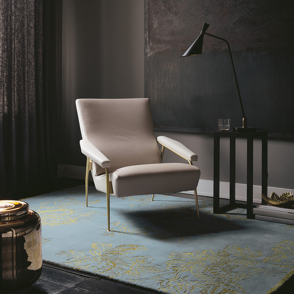 
Tapis en laine tufté main design « Arris », différentes tailles - 120 x 180 cm / Beige et or