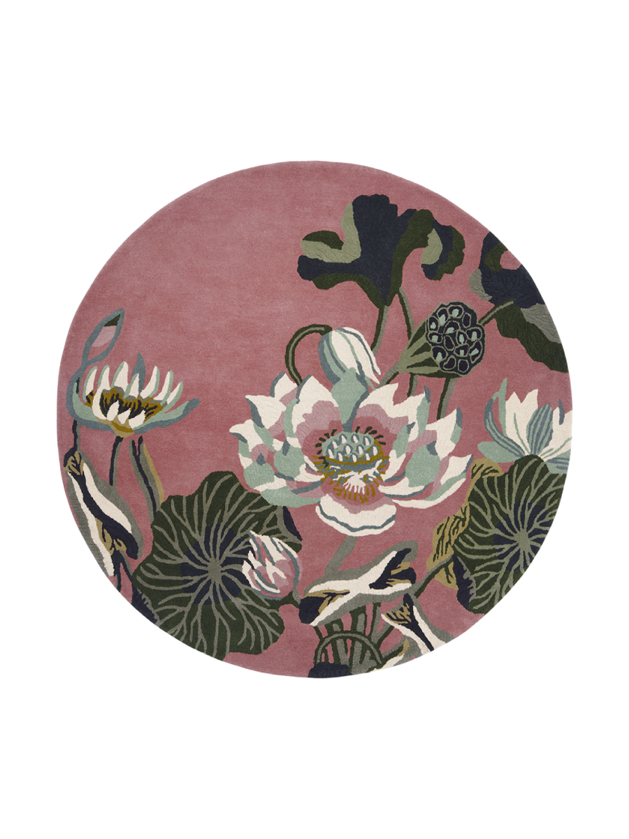
Tapis rond en laine tufté à la main « Waterlily », différentes tailles - Ø 150 cm / Rose poudré