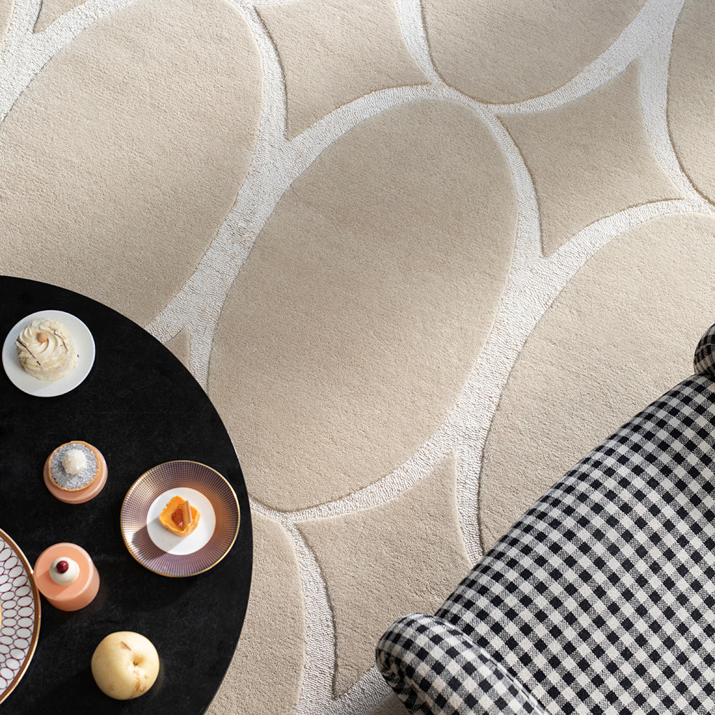 
Tapis design en laine tufté main « Renaissance », différentes tailles - 120 x 180 cm / Beige