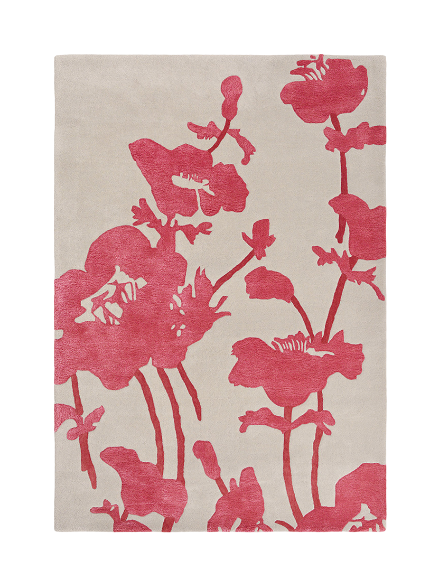 
Designer Rug "Floral 300" - hand-tufted, made from 100% pure virgin wool - 120 x 180 cm / Poppy