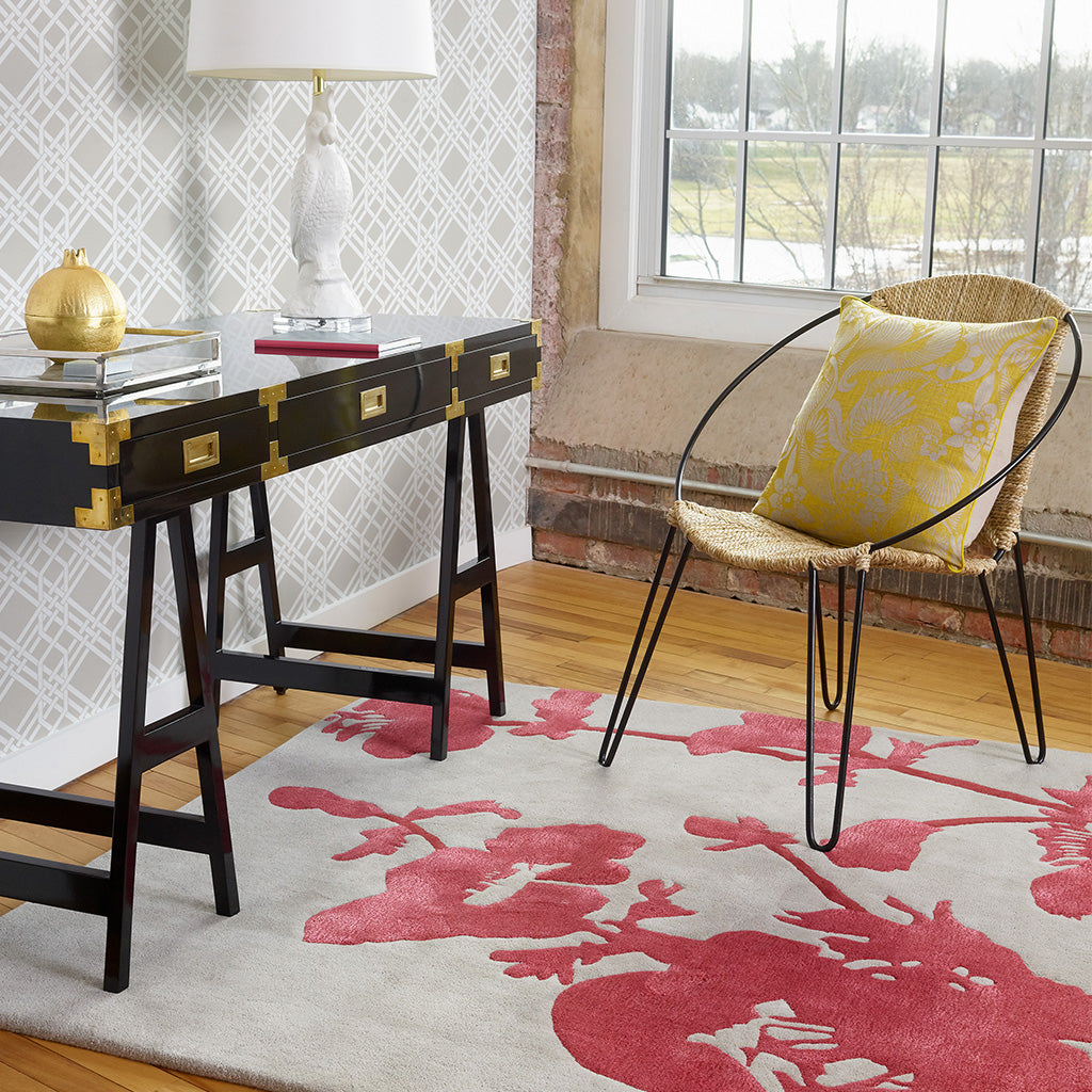 
Designer Rug "Floral 300" - hand-tufted, made from 100% pure virgin wool - 120 x 180 cm / Poppy