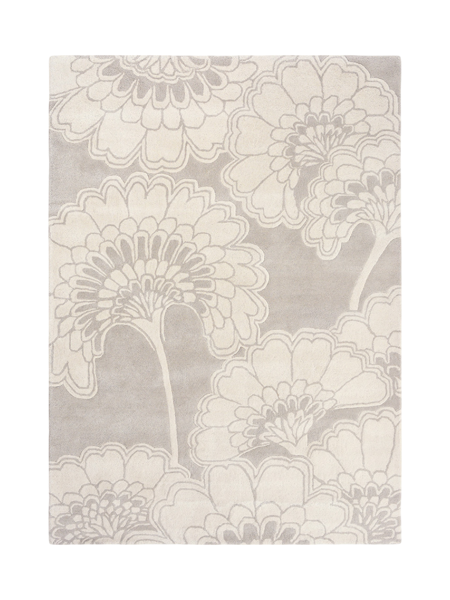
Designer rug "Japanese Floral" - hand-tufted, made from 100% pure virgin wool - 120 x 180 cm / Oyster