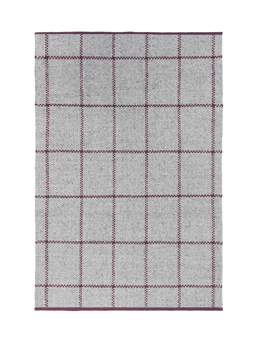 
Hand-Woven Designer Wool Rug "Matter Check", Various Sizes - 140 x 200 cm / Stone & Rot