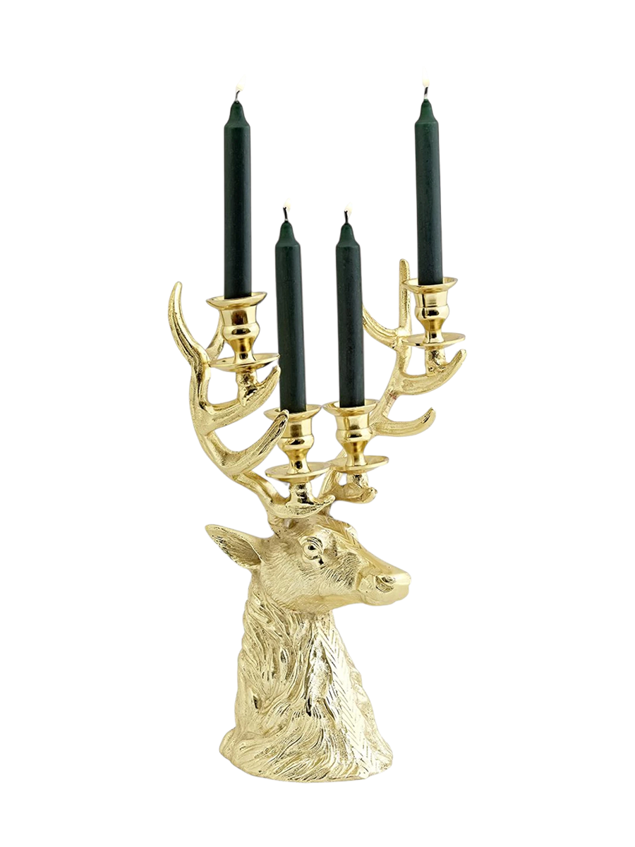 
Premium Candlestick "Richard the Stag" for four taper candles - Gold
