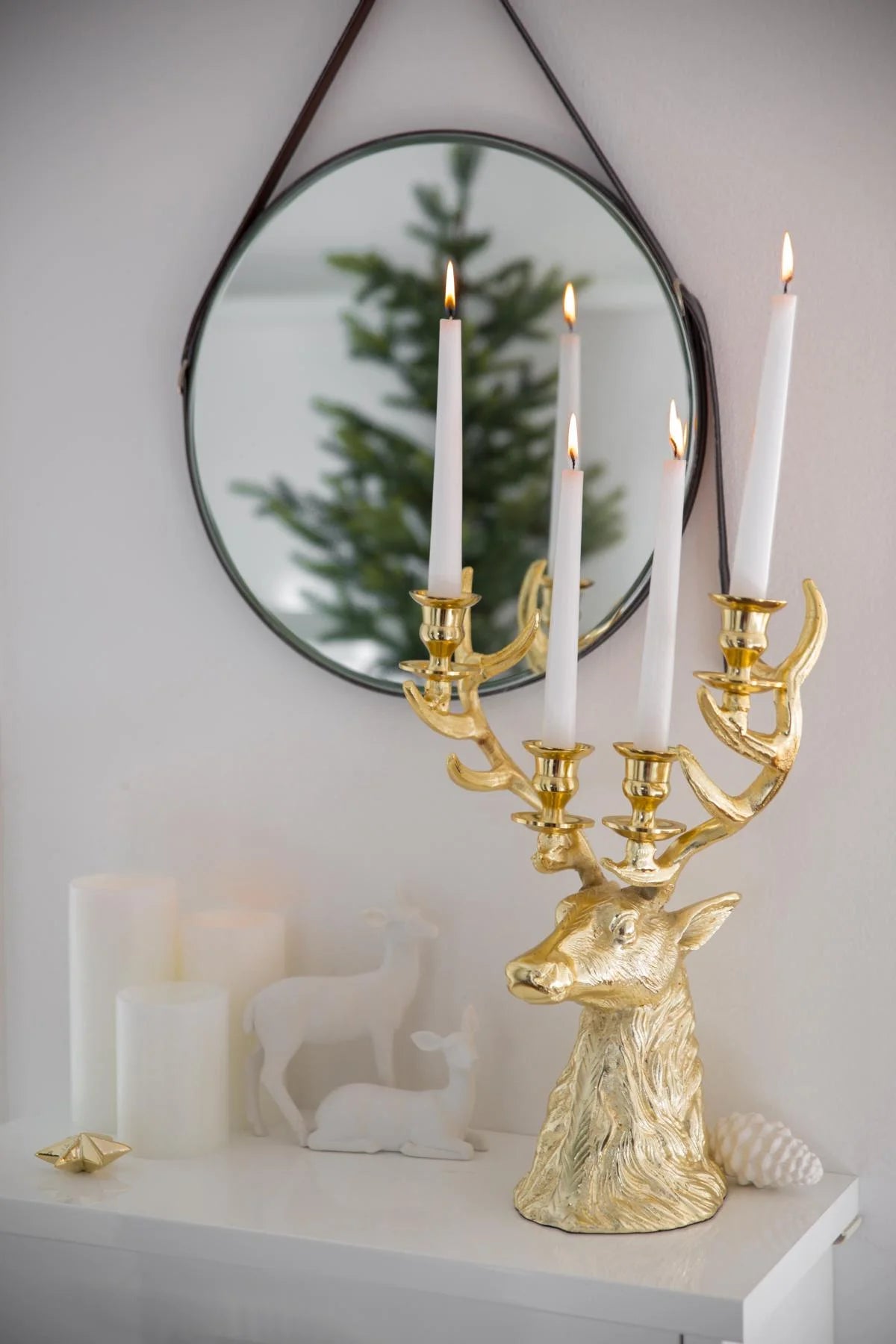 
Premium Candlestick "Richard the Stag" for four taper candles - Gold