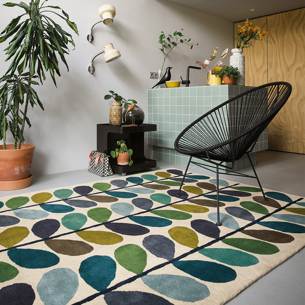 
Designer Teppich „Multi Stem Kingfisher“ - handgetuftet, aus 100% reiner Schurwolle - 120 x 180 cm