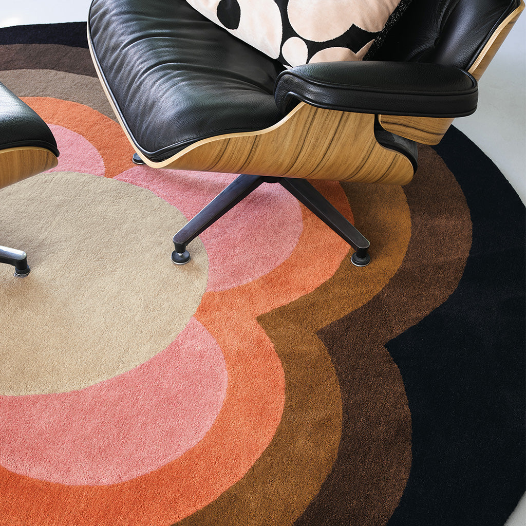 
Runder Designer Teppich „Sunflower“ - handgetuftet, aus 100% reiner Schurwolle - Ø 150 cm / Pink