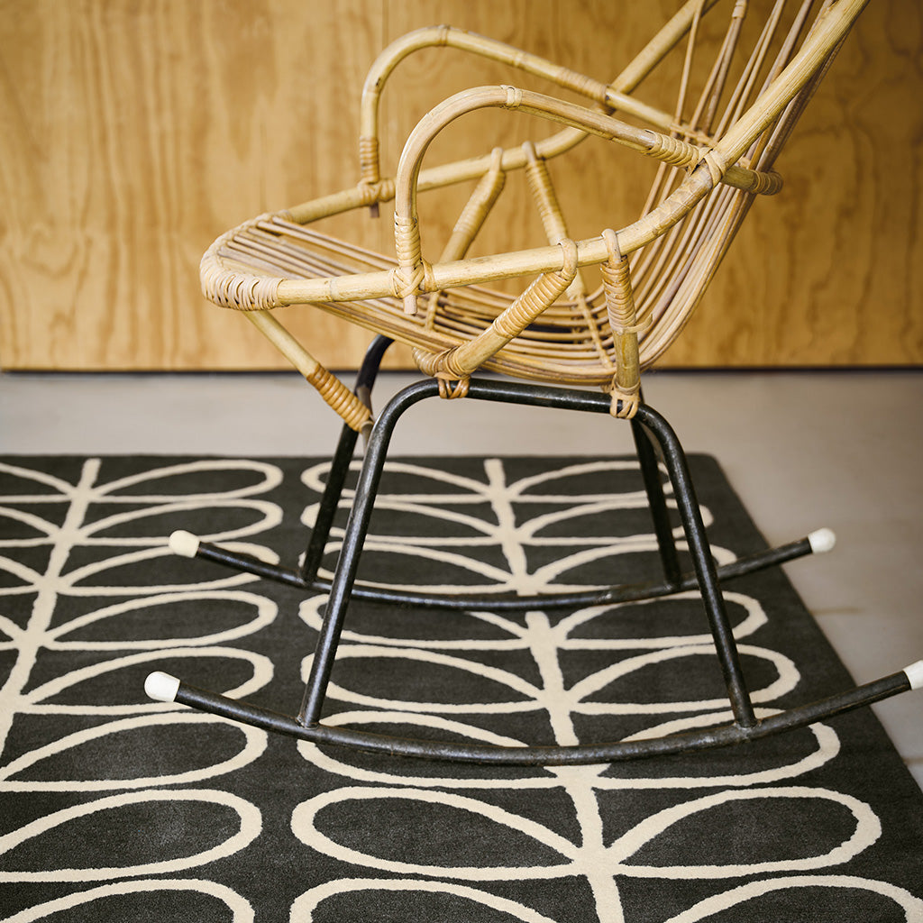 
Designer Teppich „Linear Stem Slate“ - handgetuftet, aus 100% reiner Schurwolle - 120 x 180 cm
