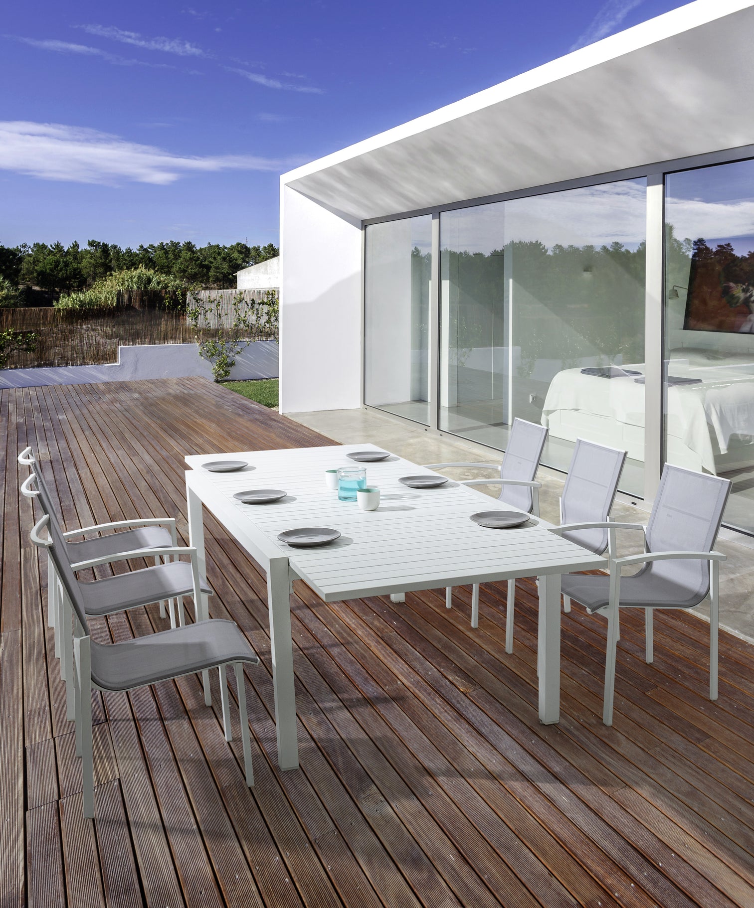 
Table de jardin extensible « Pelagius » de haute qualité, diverses tailles - 83-166 x 80 cm / Blanc