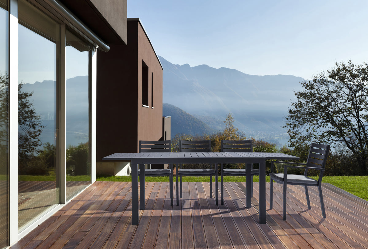 
Hochwertiger, ausziehbarer Gartentisch „Hilde“, verschiedene Grössen - 140-210 x 77 cm / Anthrazit