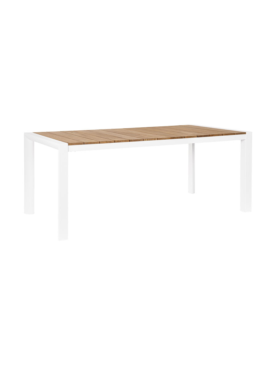 
Table de jardin haut de gamme « Cameron » 180 x 90 cm - Cadre : Blanc, Plateau : Team