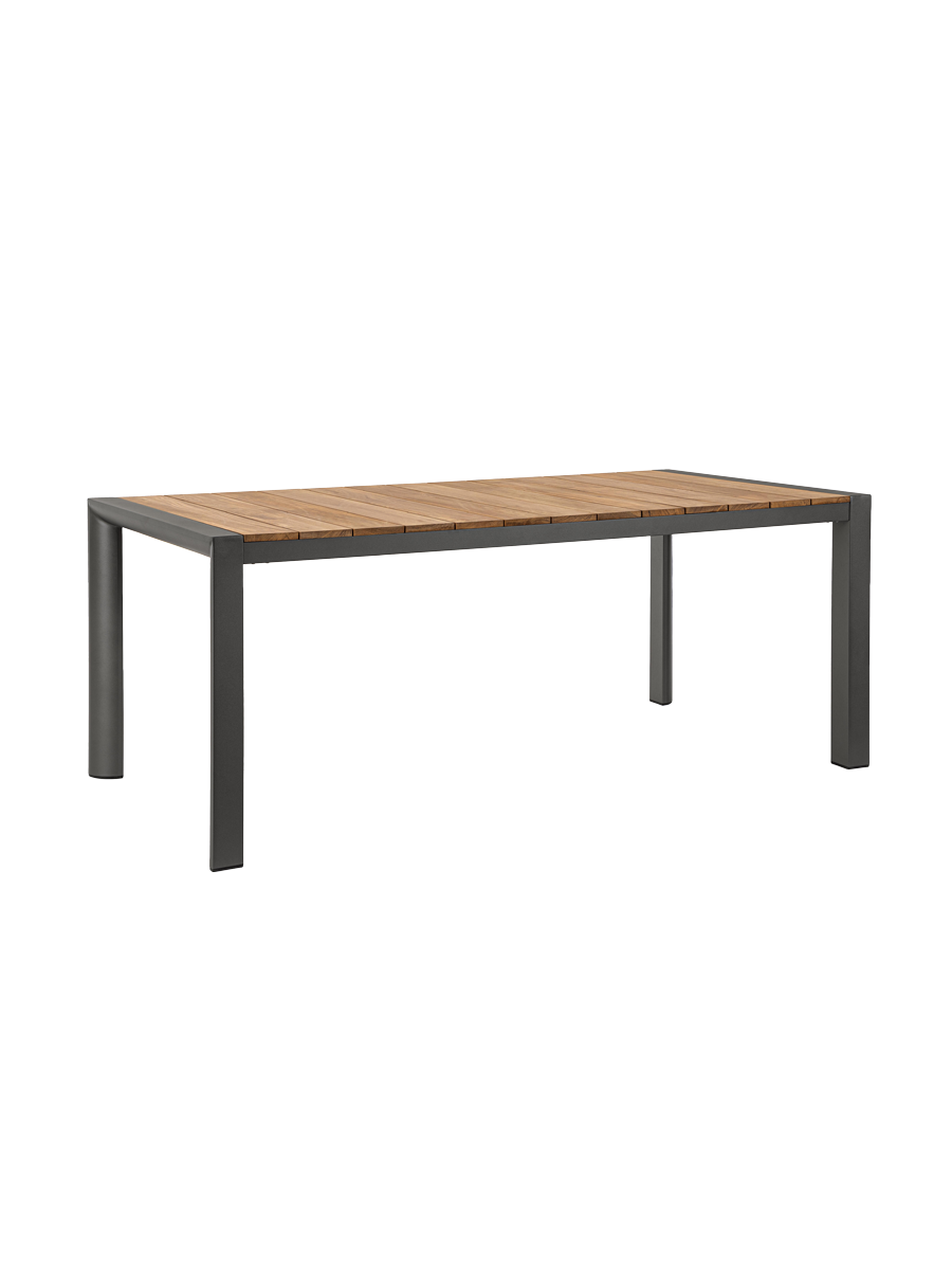 
Table de jardin haut de gamme « Cameron » 180 x 90 cm - Structure : anthracite, Plateau : teck