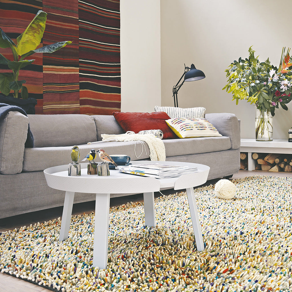 
Hochflor Designer Teppich „Rocks Confetti“ Multicolor - aus 100% reiner Schurwolle - 140 x 200 cm