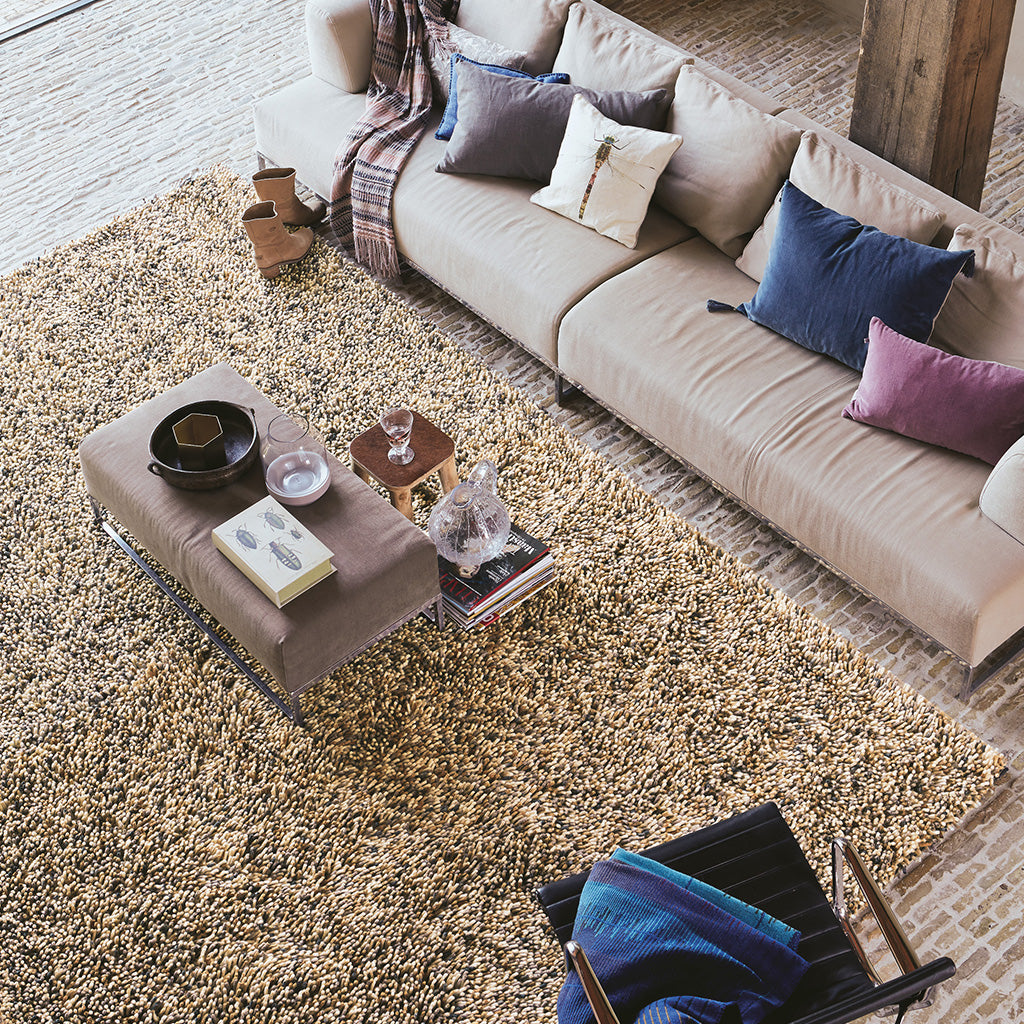
Hochflor Designer Teppich „Rocks Natural“ - aus 100% reiner Schurwolle - 140 x 200 cm