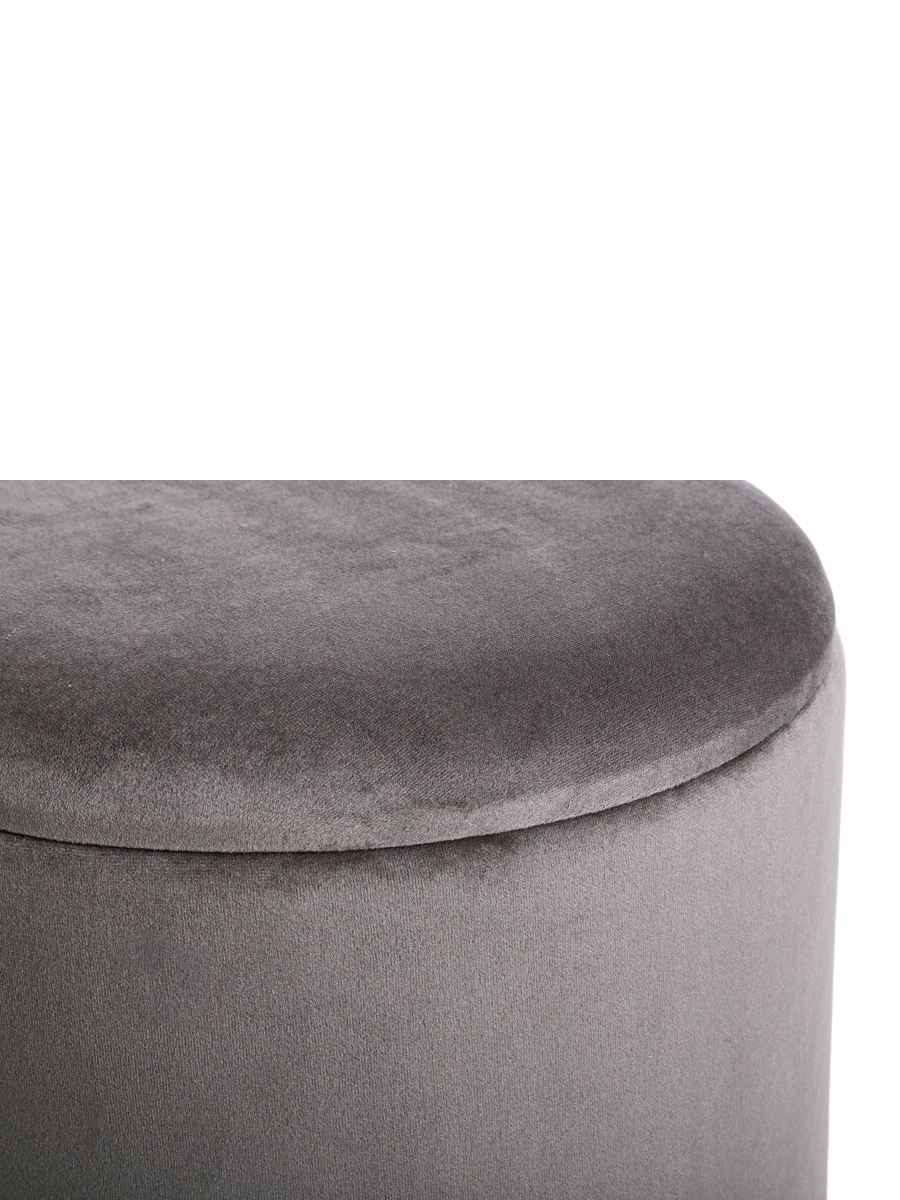 
"Polina" Designer Stool with Storage - Grey, Gold
