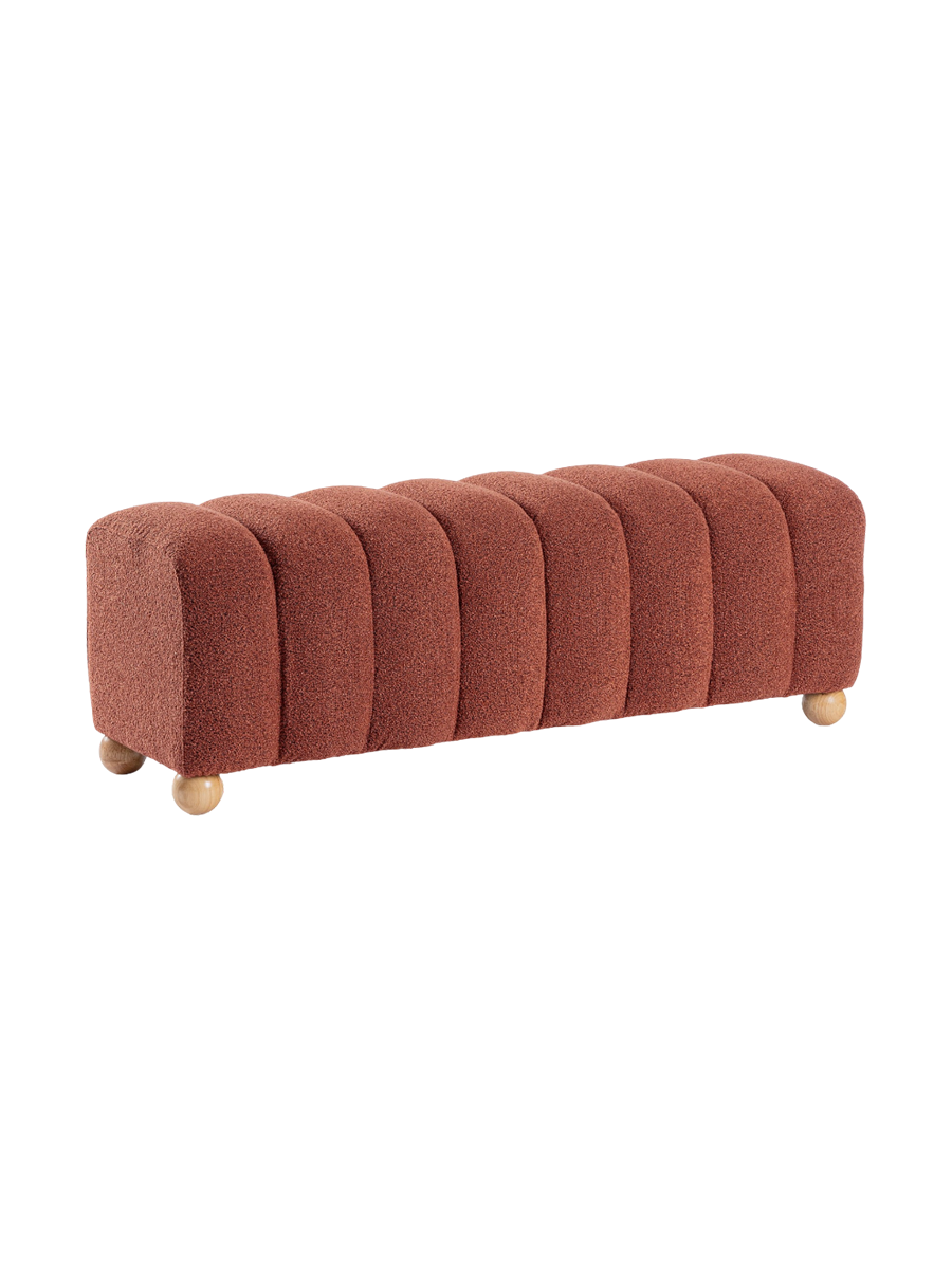 
Panca dal design „Zora“ - Bouclé allo zenzero