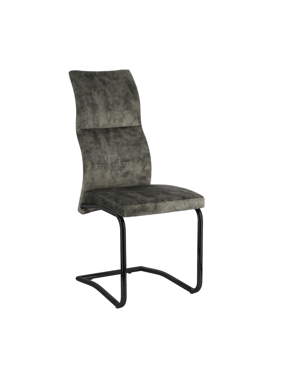 
Chaise cantilever élégante « Thelma » - Pied: noir, revêtement: velours vert foncé