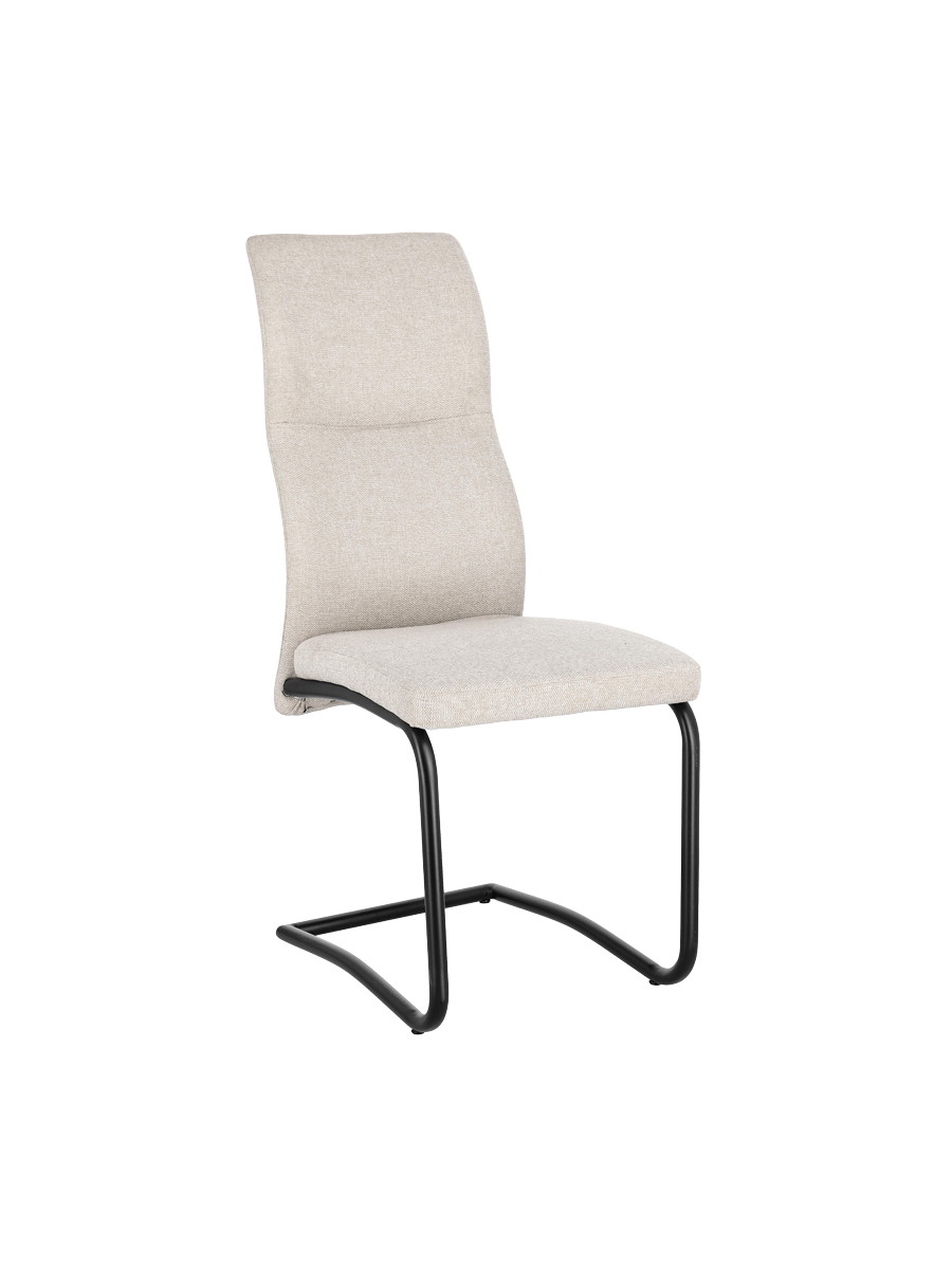 
Chaise cantilever élégante « Thelma » - Pied : Noir, Revêtement : Beige