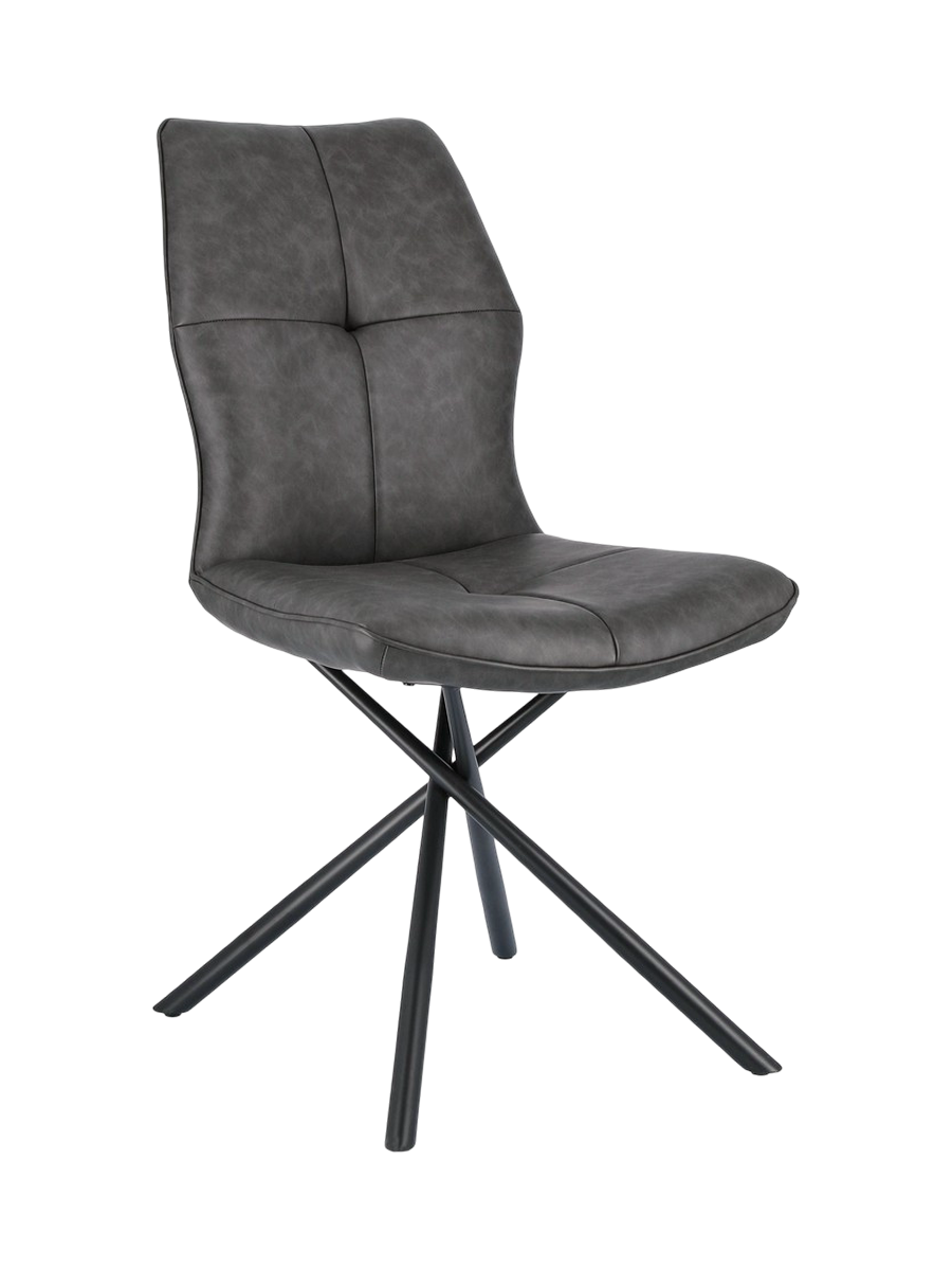 
Chaise de salle à manger design « Kepler » - Similicuir anthracite