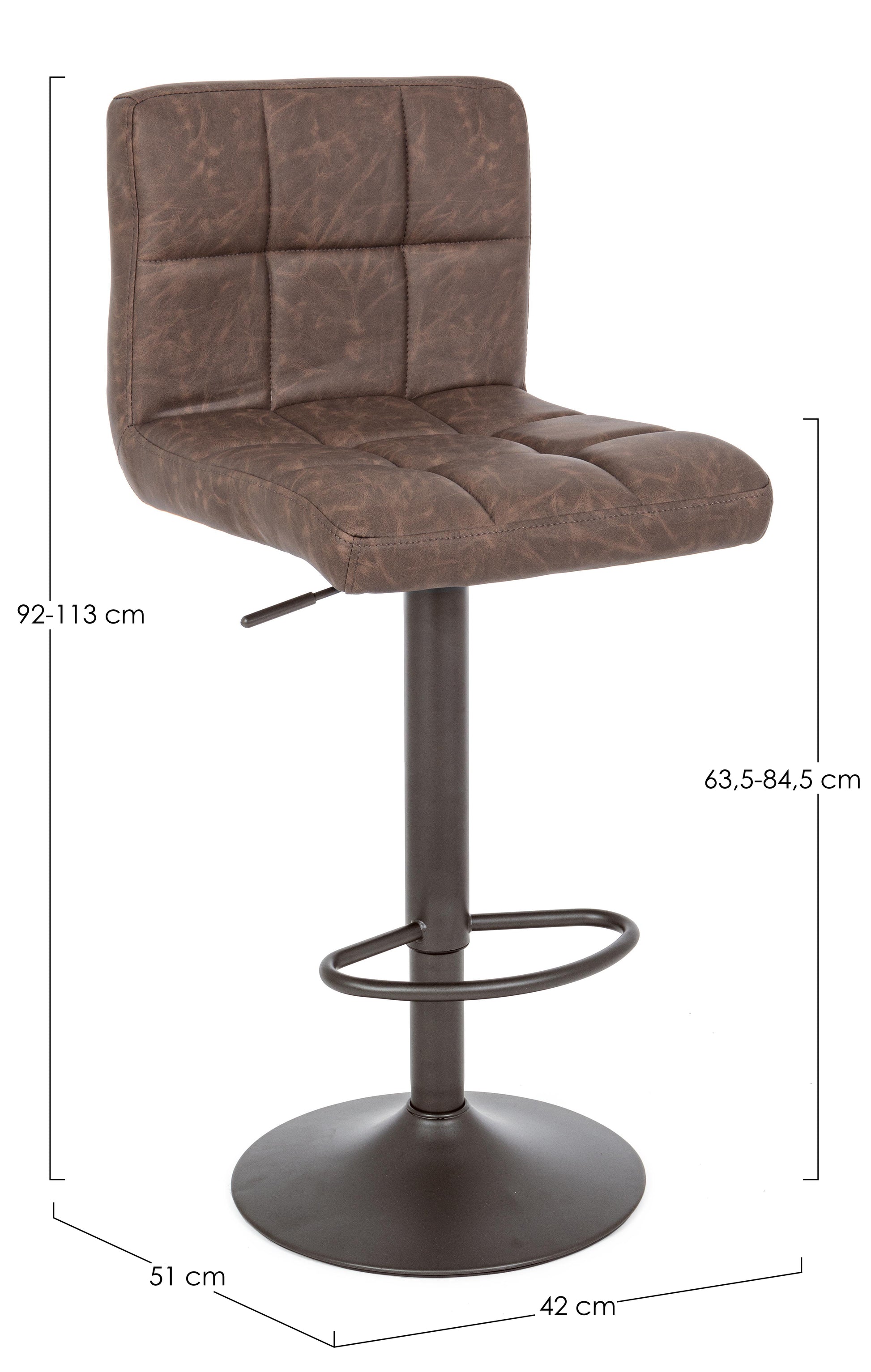 
Höhenverstellbarer Barhocker „Greyson“ - Dunkelbraun