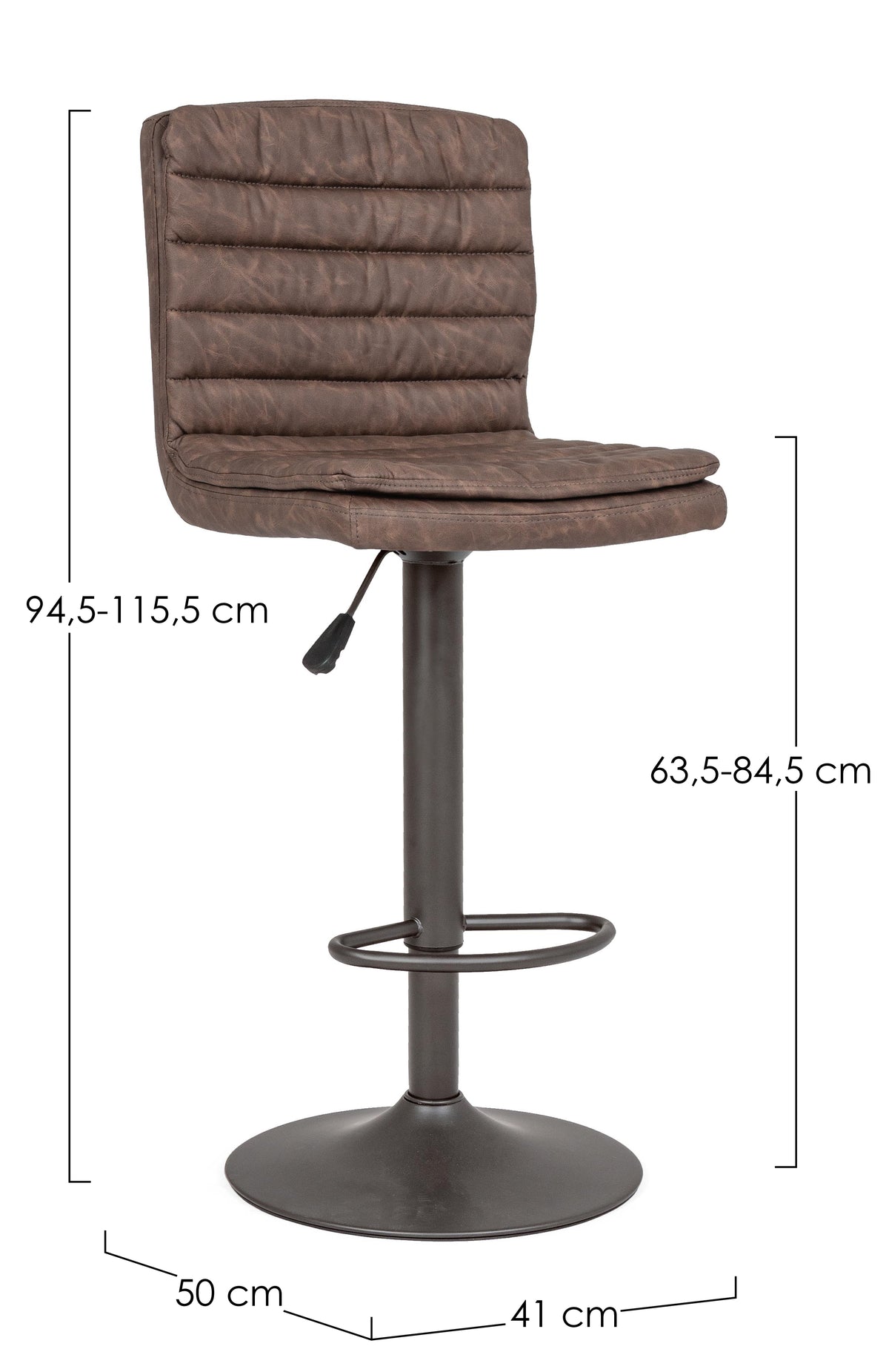 
Höhenverstellbarer Barhocker „Connor“ - Dunkelbraun