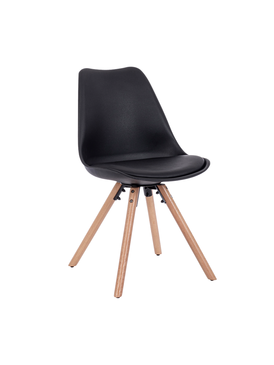 
Chaise de salle à manger de qualité « New Trend » - Pied : Naturel, Base : Noir