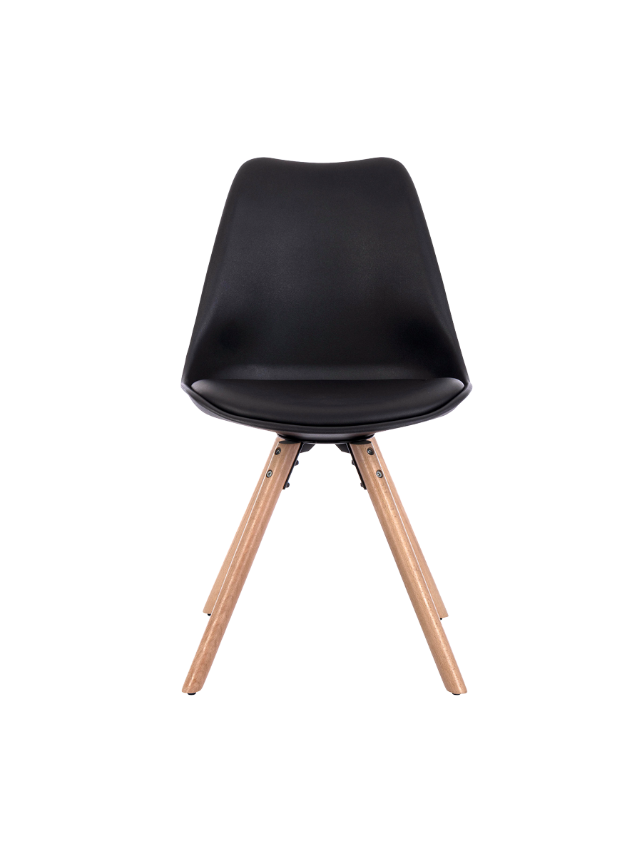 
Chaise de salle à manger de qualité « New Trend » - Pied : Naturel, Base : Noir
