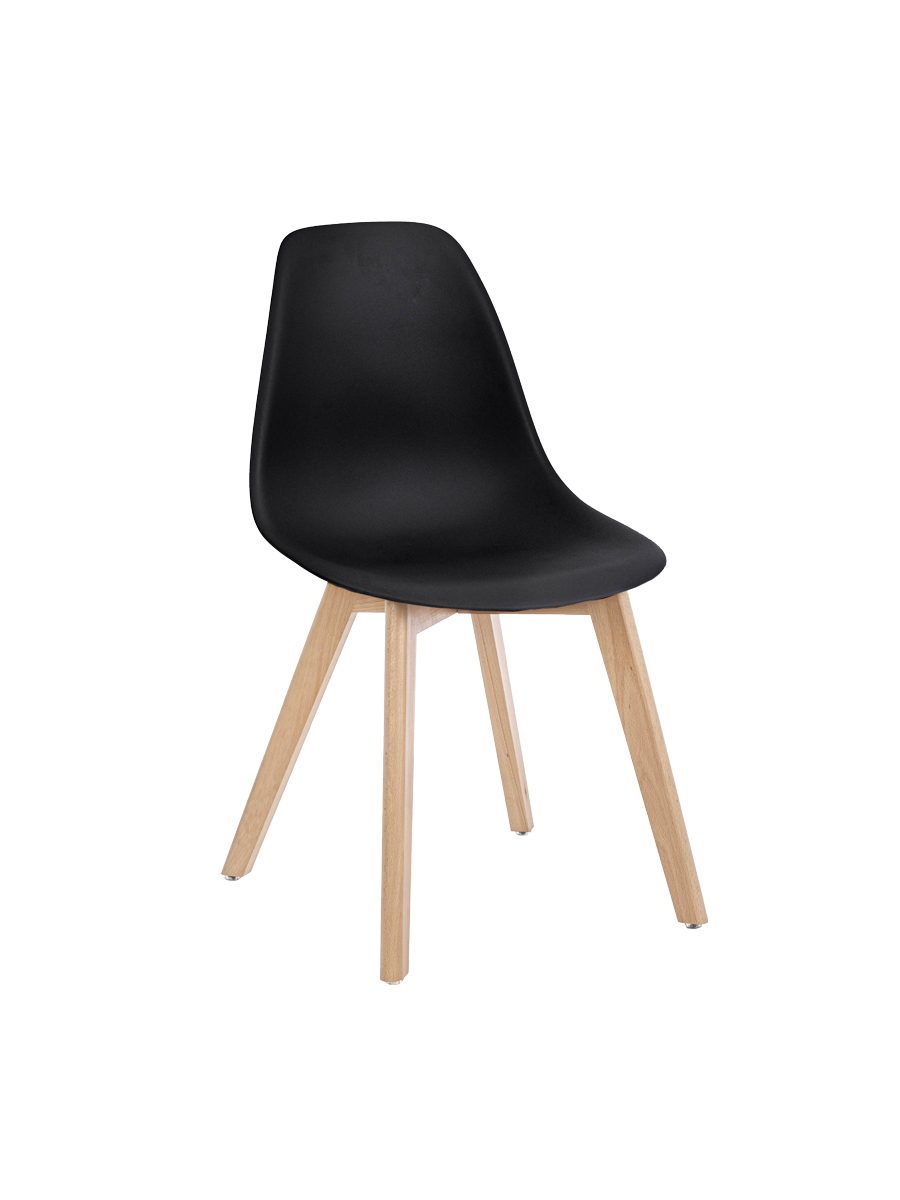 
Chaise de salle à manger de qualité « Systemo » - Pied : Naturel, Coque : Noir