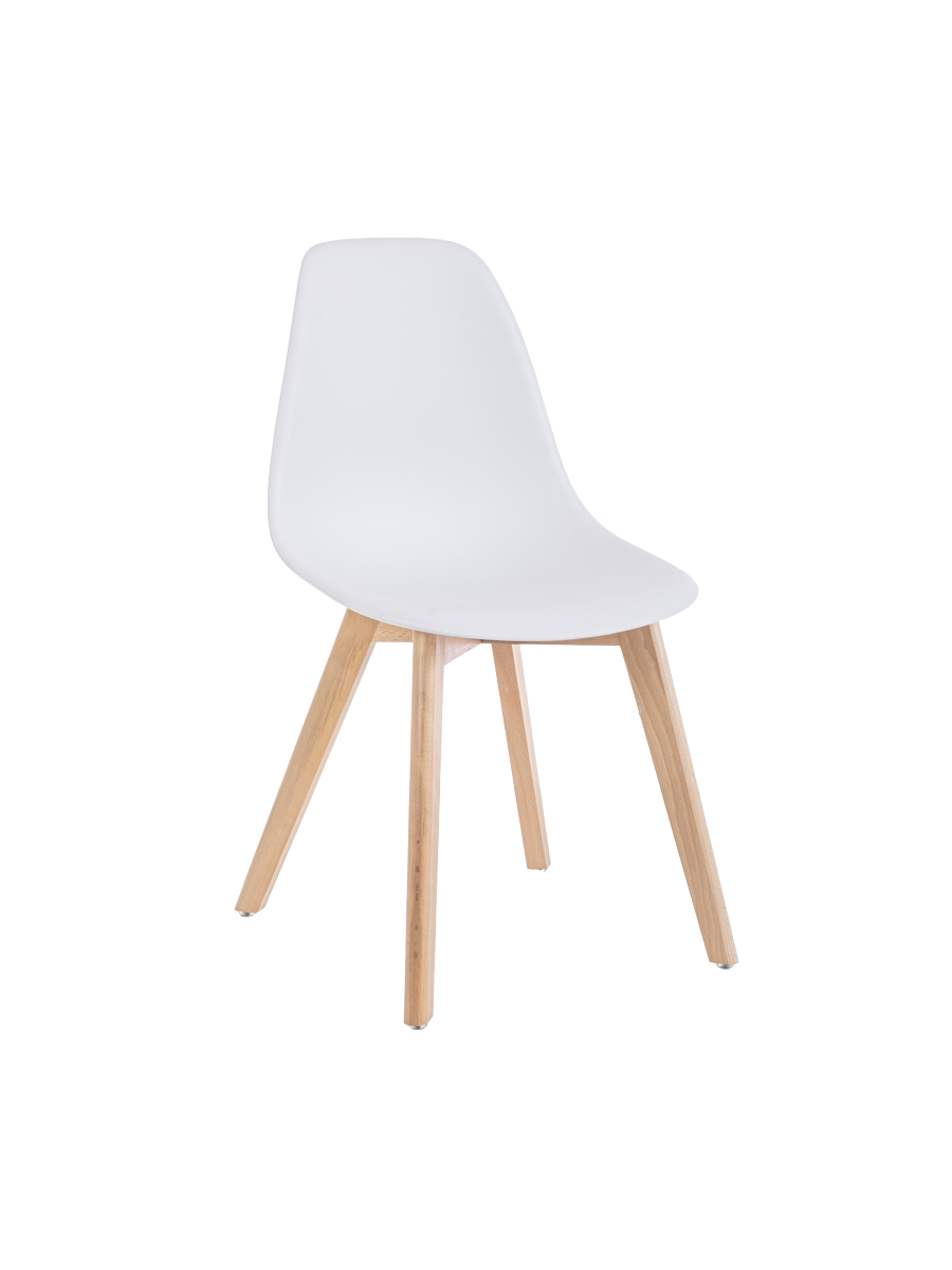 
Chaise de salle à manger de qualité « Systemo » - Pied : Naturel, Coque d'assise : Blanc